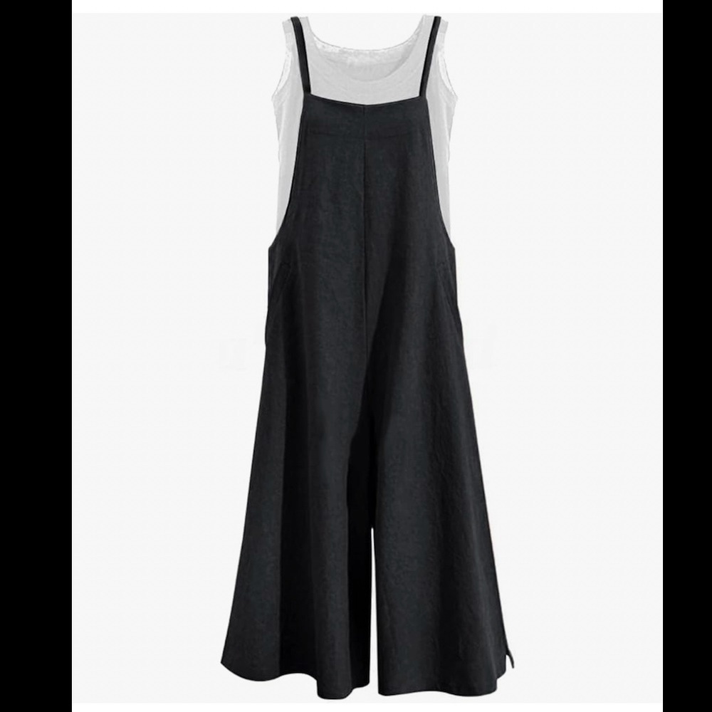YESNO Trendy Black Overalls/Jumpsuit Size Large NWT